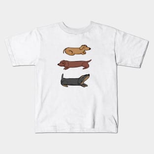 Three Dachshunds Kids T-Shirt